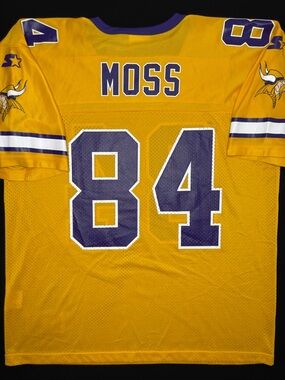 Rare Minnesota Vikings Randy Moss Alt Yellow Starter Football Jersey Size: 52